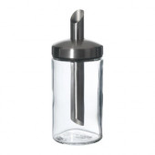 DOLD Single portion sugar shaker, clear glass, stainless steel - 401.038.26