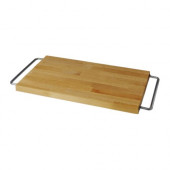 DOMSJÖ Chopping board, beech, stainless steel - 002.673.39