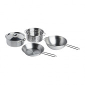 DUKTIG 5-piece cookware set, stainless steel color - 001.301.67