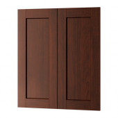 EDSERUM 2-p door/corner base cabinet set, wood effect brown - 702.664.64