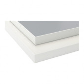 EKBACKEN Countertop, double-sided, light gray, white with white edge - 602.913.41