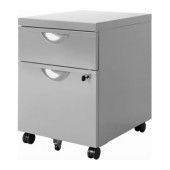 ERIK Drawer unit w 2 drawers on casters, silver color - 401.028.41
