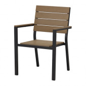 FALSTER Armchair, outdoor, black, brown - 802.405.67