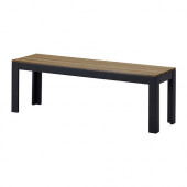 FALSTER Bench, outdoor, black, brown - 202.405.65