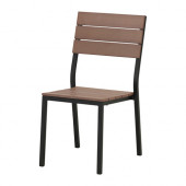FALSTER Chair, outdoor, black, brown - 402.405.69