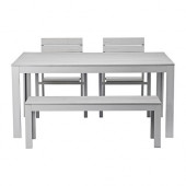 FALSTER Table, 2 chairs and bench, outdoor, gray - 198.984.51