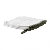 FÄRGLAV Washcloth, white, dark gray - 502.276.33