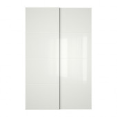 FÄRVIK Pair of sliding doors, white glass - 399.304.45