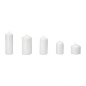 FENOMEN Unscented block candle, set of 5, white - 301.151.65