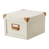 FJÄLLA Box with lid, off-white - 502.920.01