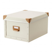 FJÄLLA Box with lid, off-white - 802.699.52