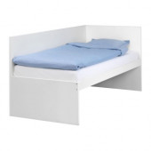 FLAXA Bed frm w/headboard+slatted bedbase, white - 790.314.66