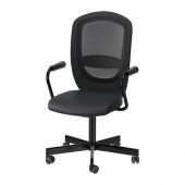 FLINTAN /
NOMINELL Swivel chair with armrests, black - 191.224.50
