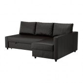 FRIHETEN Sofa bed with chaise, Bomstad black - 202.623.69
