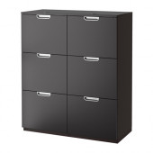 GALANT Storage combination with filing, black-brown - 590.464.64