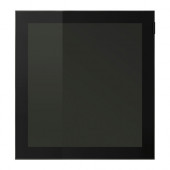 GLASSVIK Glass door, black, smoked glass - 902.916.60