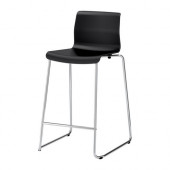 GLENN Bar stool, black, chrome plated - 802.032.25