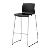 GLENN Bar stool, black, chrome plated - 402.032.27