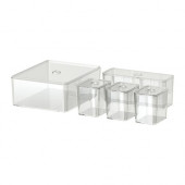 GODMORGON Box with lid, set of 5, clear - 701.774.77