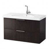 GODMORGON /
EDEBOVIKEN Sink cabinet with 2 drawers, black-brown - 199.033.96