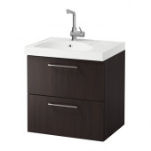 GODMORGON /
EDEBOVIKEN Sink cabinet with 2 drawers, black-brown - 999.033.97