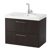 GODMORGON /
EDEBOVIKEN Sink cabinet with 2 drawers, black-brown - 799.033.98