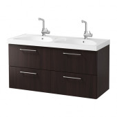 GODMORGON /
EDEBOVIKEN Sink cabinet with 4 drawers, black-brown - 599.033.99