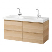 GODMORGON /
EDEBOVIKEN Sink cabinet with 4 drawers, white stained oak effect white stained oak - 299.032.49