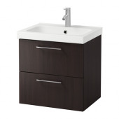 GODMORGON /
ODENSVIK Sink cabinet with 2 drawers, black-brown - 098.947.93