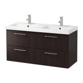GODMORGON /
ODENSVIK Sink cabinet with 4 drawers, black-brown - 398.947.39