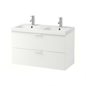 GODMORGON /
ODENSVIK Sink cabinet with 2 drawers, white - 190.234.88