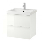GODMORGON /
ODENSVIK Sink cabinet with 2 drawers, white high gloss white - 898.843.37