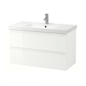 GODMORGON /
ODENSVIK Sink cabinet with 2 drawers, high gloss white - 899.035.24