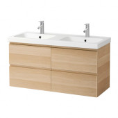 GODMORGON /
ODENSVIK Sink cabinet with 4 drawers, white stained oak effect white stained oak - 299.032.54