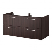 GODMORGON Sink cabinet with 4 drawers, black-brown black-brown - 802.043.57
