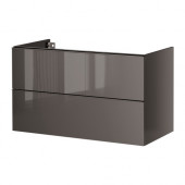 GODMORGON Sink cabinet with 2 drawers, high gloss gray - 702.231.39