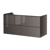 GODMORGON Sink cabinet with 4 drawers, high gloss gray - 302.231.41