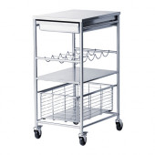 GRUNDTAL Kitchen cart, stainless steel - 702.173.36