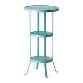 GUNNERN Pedestal table, turquoise blue - 502.828.27