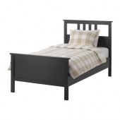 HEMNES Bed frame, black-brown, Lönset - 990.195.76