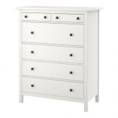 HEMNES 6-drawer chest, white stain - 602.392.73