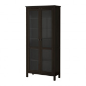 HEMNES Glass-door cabinet, black-brown - 802.135.83