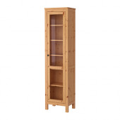 HEMNES Glass-door cabinet, light brown - 002.821.46