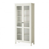 HEMNES Glass-door cabinet, white stain - 902.135.87