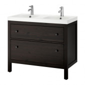 HEMNES /
ODENSVIK Sink cabinet with 2 drawers, black-brown stain - 499.060.39