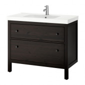 HEMNES /
ODENSVIK Sink cabinet with 2 drawers, black-brown stain - 199.060.45