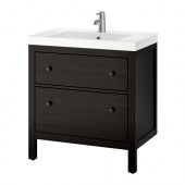 HEMNES /
ODENSVIK Sink cabinet with 2 drawers, black-brown stain - 699.060.57