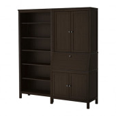 HEMNES Secretary with add-on-unit+bookcase, black-brown - 990.018.21