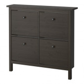 HEMNES Shoe cabinet with 4 compartments, black-brown - 801.561.20