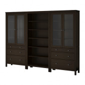 HEMNES Storage combination w doors/drawers, black-brown - 090.018.30